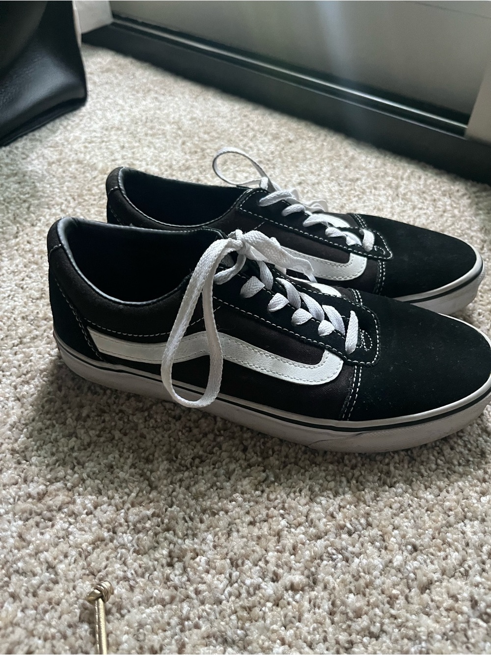 Vans Black and White Old Skool Low-Top Sneakers
